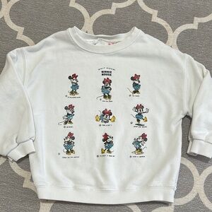 Zara & Disney White Sweatshirt with Minnie mouse